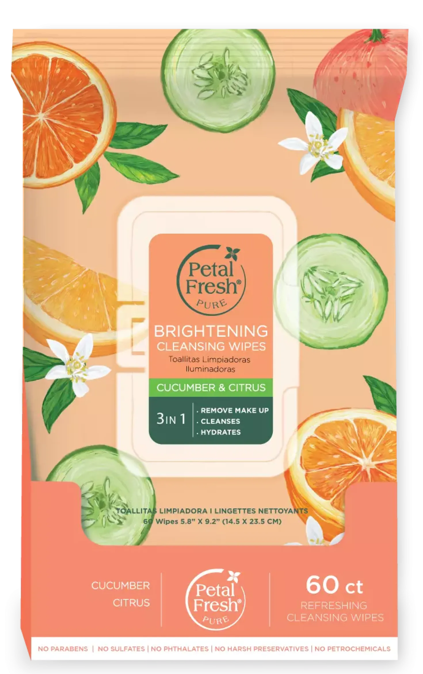 Petal FreshPure Brightening Cucumber & Citrus Cleansing Wipes
