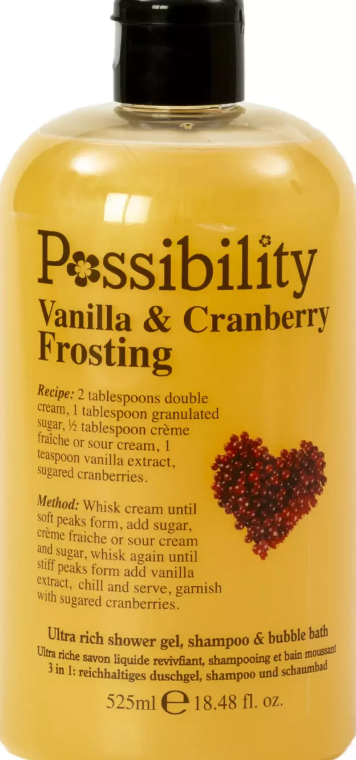 Possibility Shower 3 in 1 Vanilla & Cranberry Frosting 525 ml
