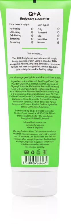 Q+A AHA Exfoliator Body Scrub 50 ml