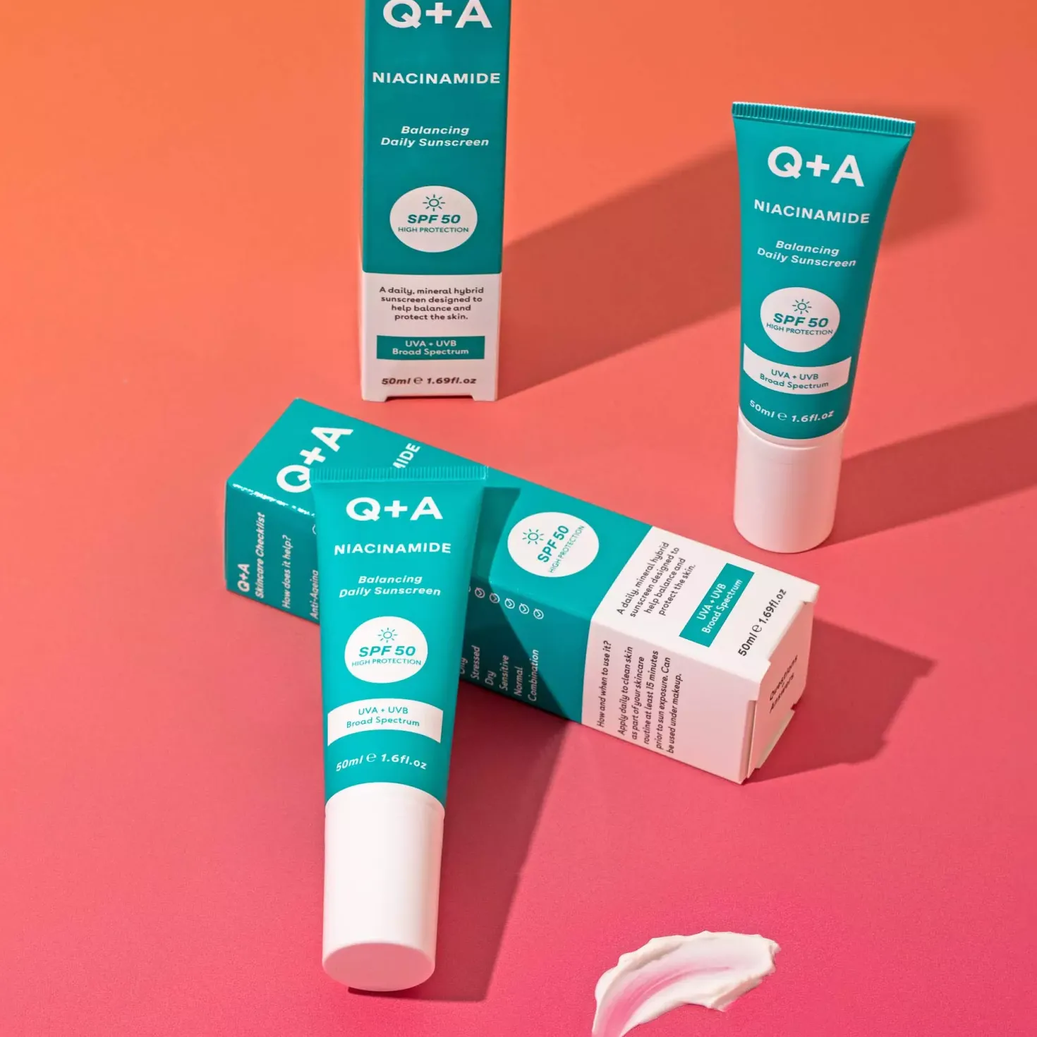 Q+A Niacinamide Balancing Face Sunscreen SPF 50 50 ml