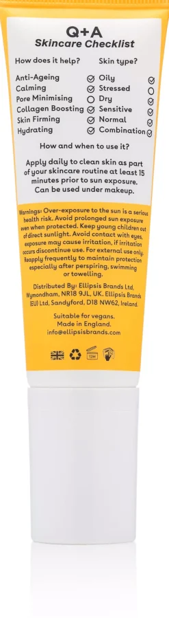 Q+A Peptide Renewing Face Sunscreen SPF 50 50 ml