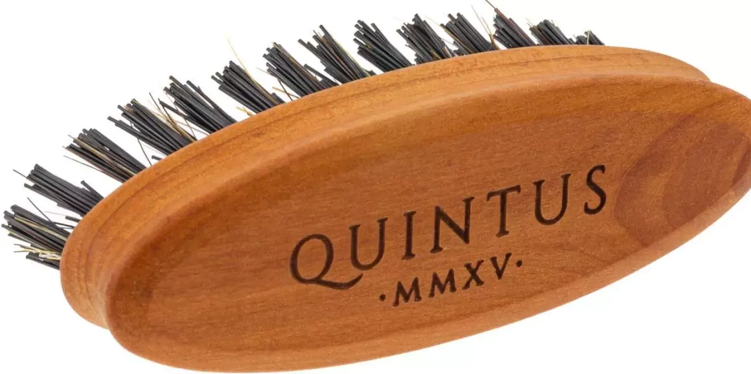 Quintus MMXV Small Beard Brush Pearwood Firm Nylon and Horse Hair Mix