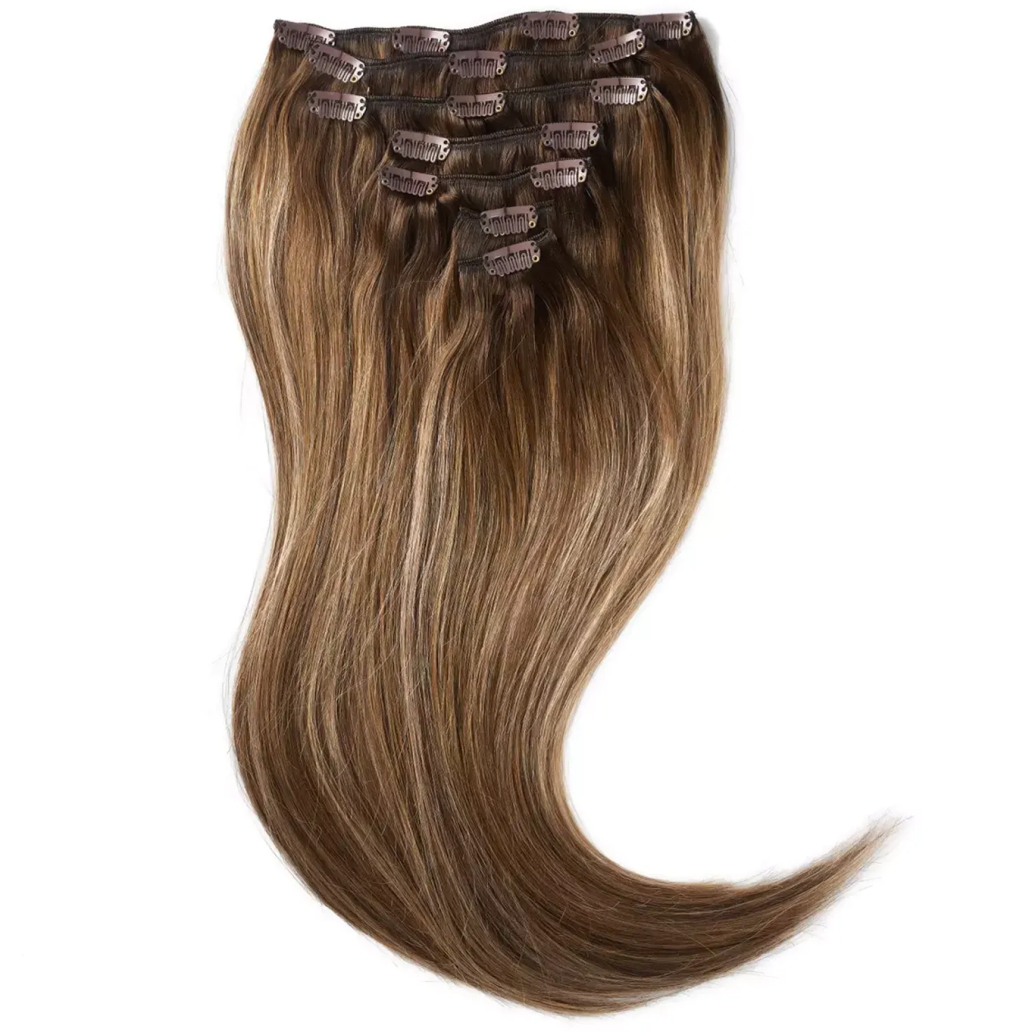 Rapunzel of Sweden Classic Clip-ins Straight / Medium Volume / 7 pieces 50 cm Hazelnut Caramel Balayage B2.3/5.1