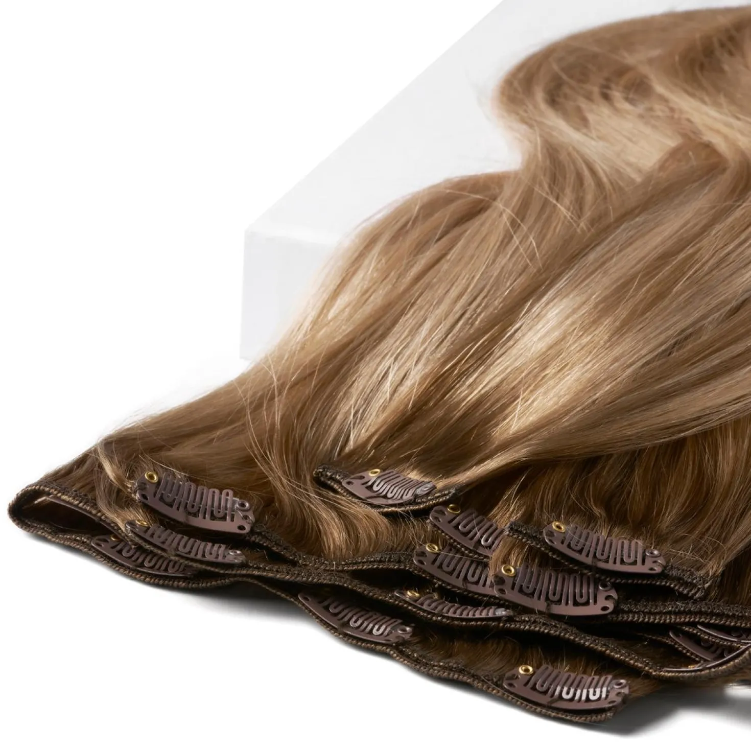 Rapunzel of Sweden Classic Clip-ins Straight / Medium Volume / 7 pieces 40 cm Dark Ashy Blonde Balayage B2.6/10.8