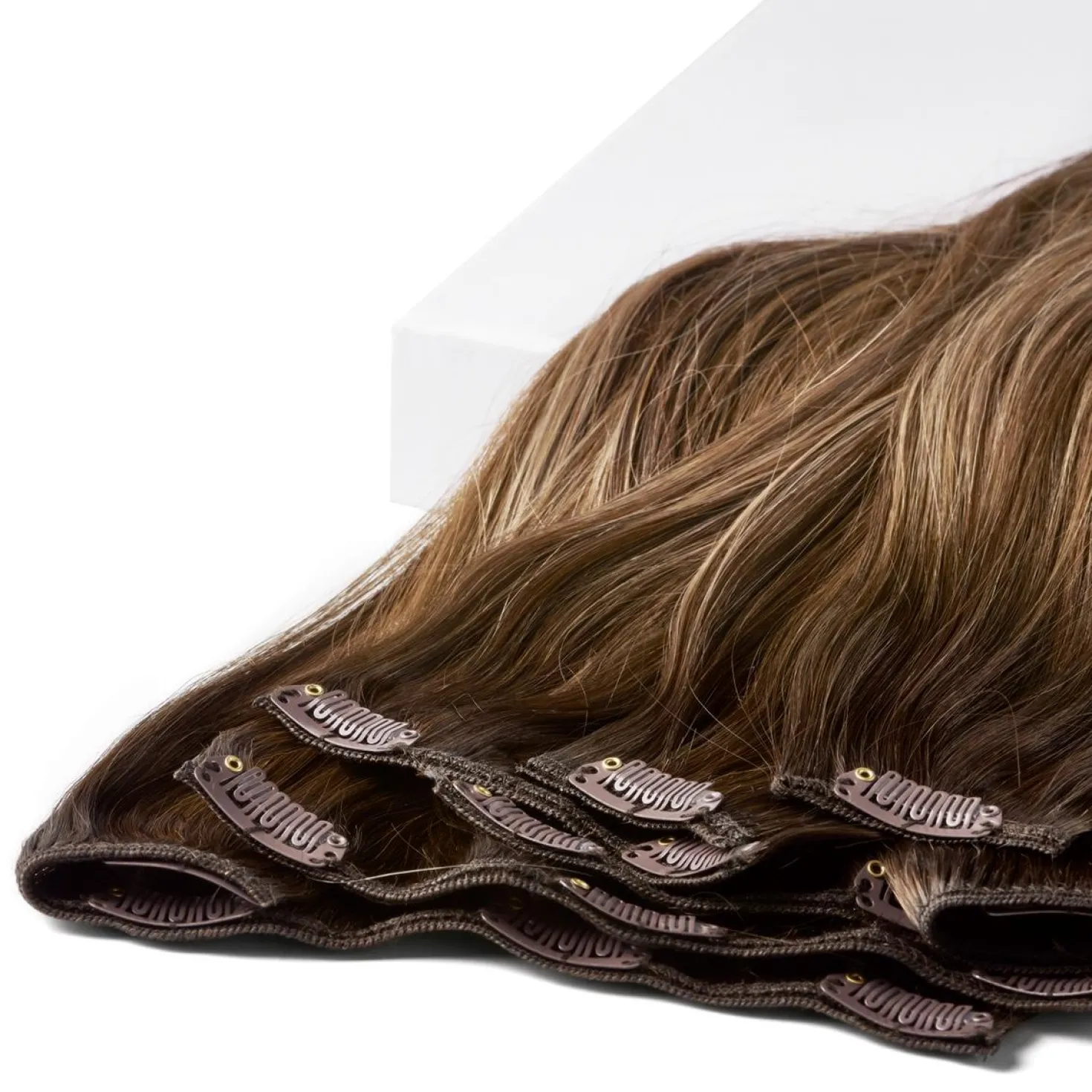 Rapunzel of Sweden Classic Clip-ins Straight / Medium Volume / 7 pieces 50 cm Brown Ash Blonde Balayage B5.1/7.4