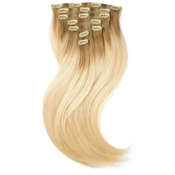 Rapunzel of Sweden Invisible Clip-ins Straight / Medium Volume / 7 pieces 50 cm Brown Ash Blonde Balayage B5.1/7.4