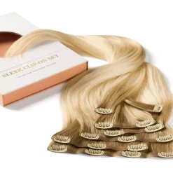 Rapunzel of Sweden Invisible Clip-ins Straight / Medium Volume / 7 pieces 50 cm Dark Ashy Blonde Balayage B2.6/10.8