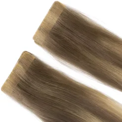 Rapunzel of Sweden Premium Tape Extensions Straight / Seamless Tape 4 cm / 8 pieces 50 cm Dark Ashy Blonde Balayage B2.6/10.8