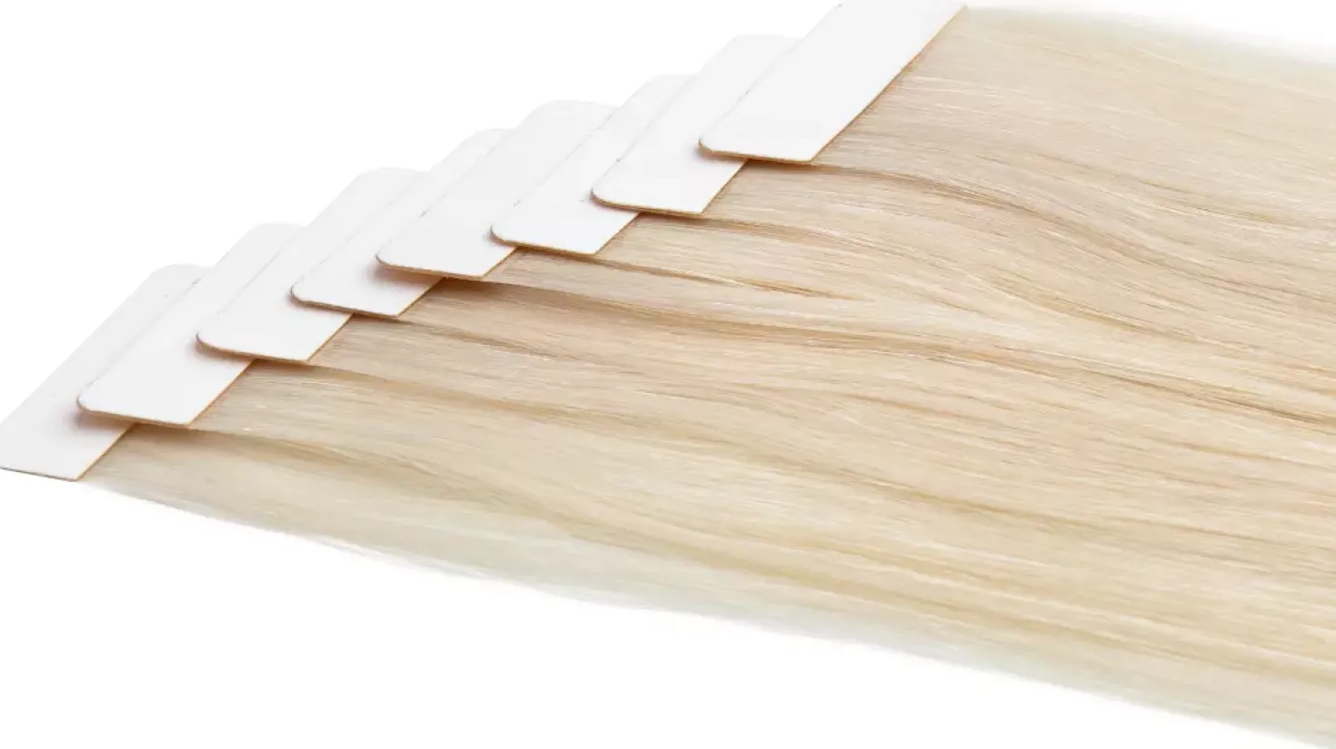 Rapunzel of Sweden Premium Tape Extensions Straight / Classic Tape 4 cm / 8 pieces 50 cm Cool Platinum Blonde Balayage B7.3/10.11