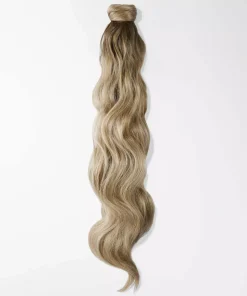 Rapunzel of Sweden Vegan Ponytail Beach Wave / Clip-in / Medium Volume 50 cm Brown Ash Blonde Balayage B5.1/7.4