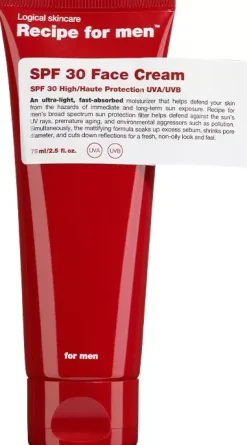 Recipe for men SPF 30 Face Cream 75 ml