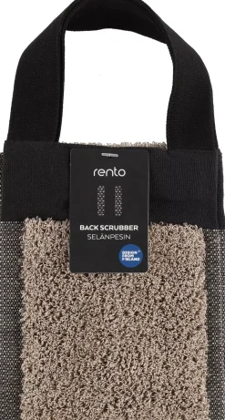 Rento Linen Terry Back Washer 14x70 cm Black/Linen