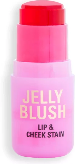 Revolution Beauty London Jelly Blush Stick Lip and Cheek Stain Strawberry Pink