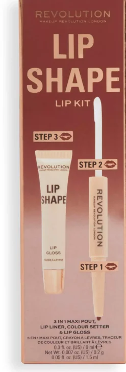 Revolution Beauty London Lip Shape Kit Brown Nude