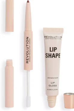 Revolution Beauty London Lip Shape Kit Brown Nude