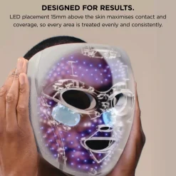 Shark Beauty CryoGlow Red Blue & Infrared iQLED Face Mask & Under Eye Cooling Blue Frost