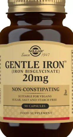 Solgar Gentle Iron (Iron Bisglycinate) 20 mg Vegetable Capsules 90 stk