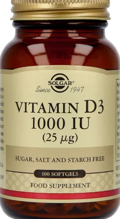 Solgar Vitamin D3 1000 IU 100 stk