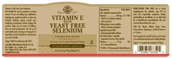 Solgar Vitamin E with Yeast Free Selenium Vegetable Capsules 50 stk