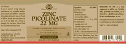 Solgar Zinc Picolinate 22 mg Tablets 100 stk