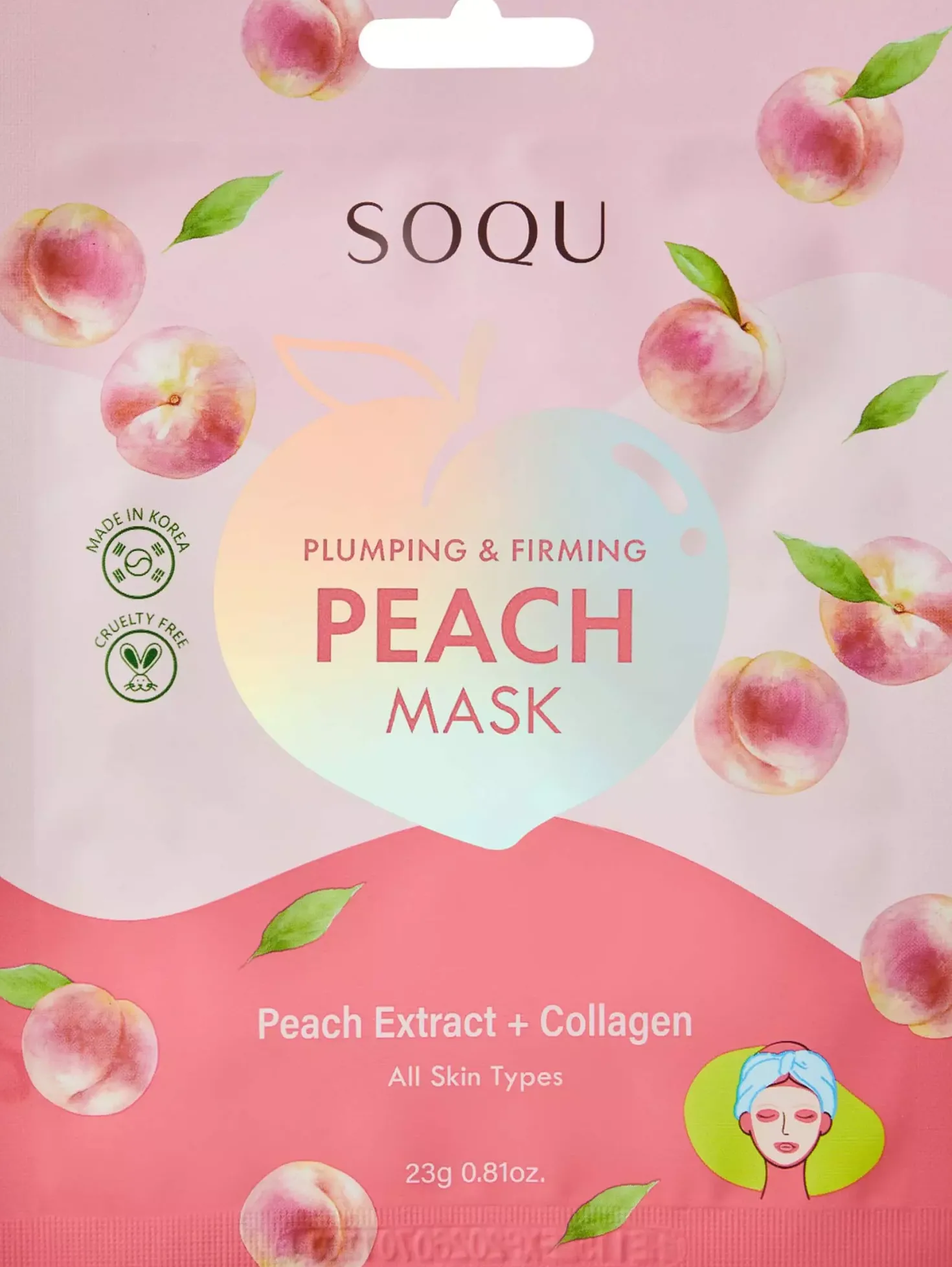 SOQU Peach Sheet Mask