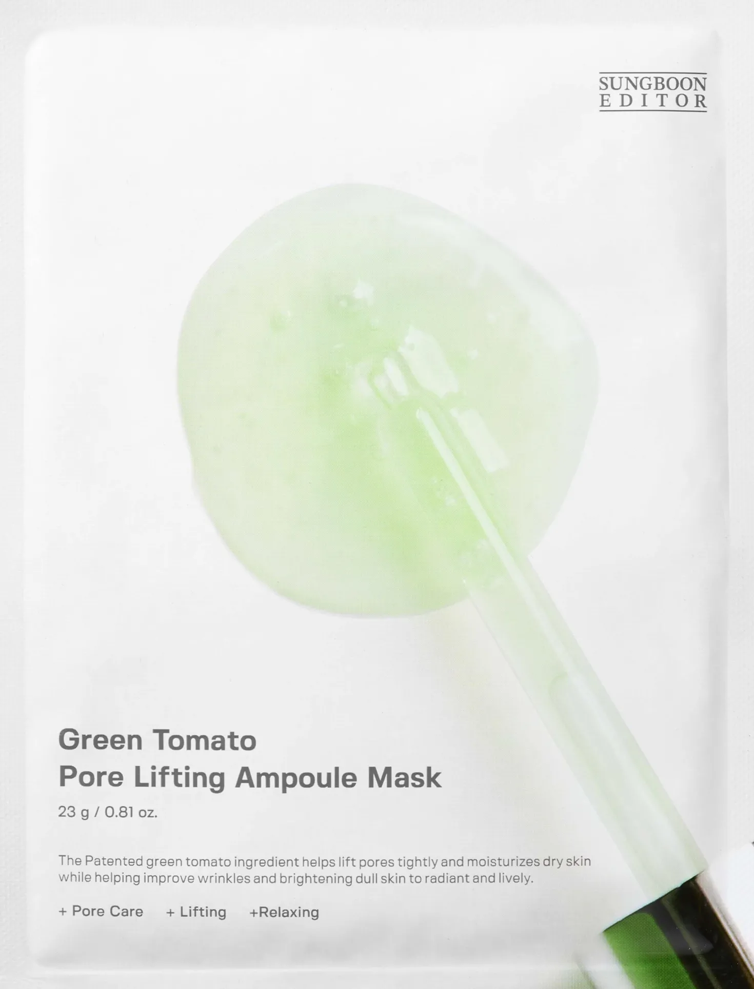 Sungboon Editor Green Tomato Pore Lifting Ampoule Mask 23 g