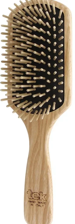Tek Large Paddle Brush With Short Wooden Pins