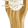 Tek Slim Rectangular Brush In Olive Wood With Short Wooden Pins