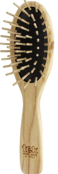 Tek Small Oval Hair Brush With Short Wooden Pins