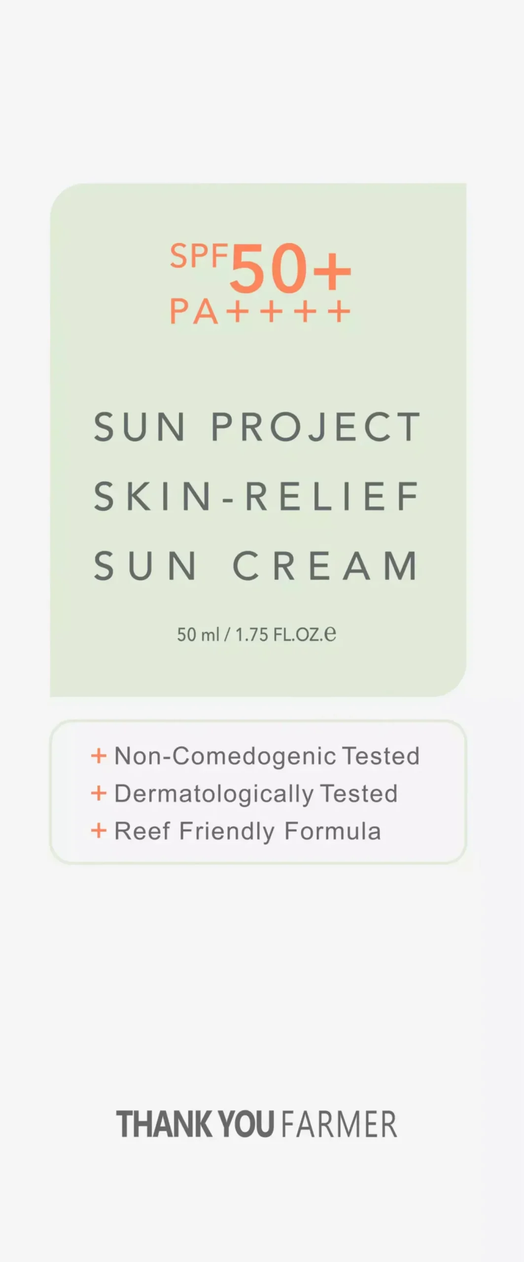 Thank You Farmer Sun Project Skin Relief Sun Cream 50 ml