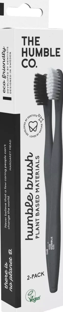The Humble Co. Plant-based Toothbrush 2-pack Sensitive White/black