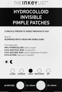 The Inkey List Hydrocolloid Invisible Pimple Patches 22 stk