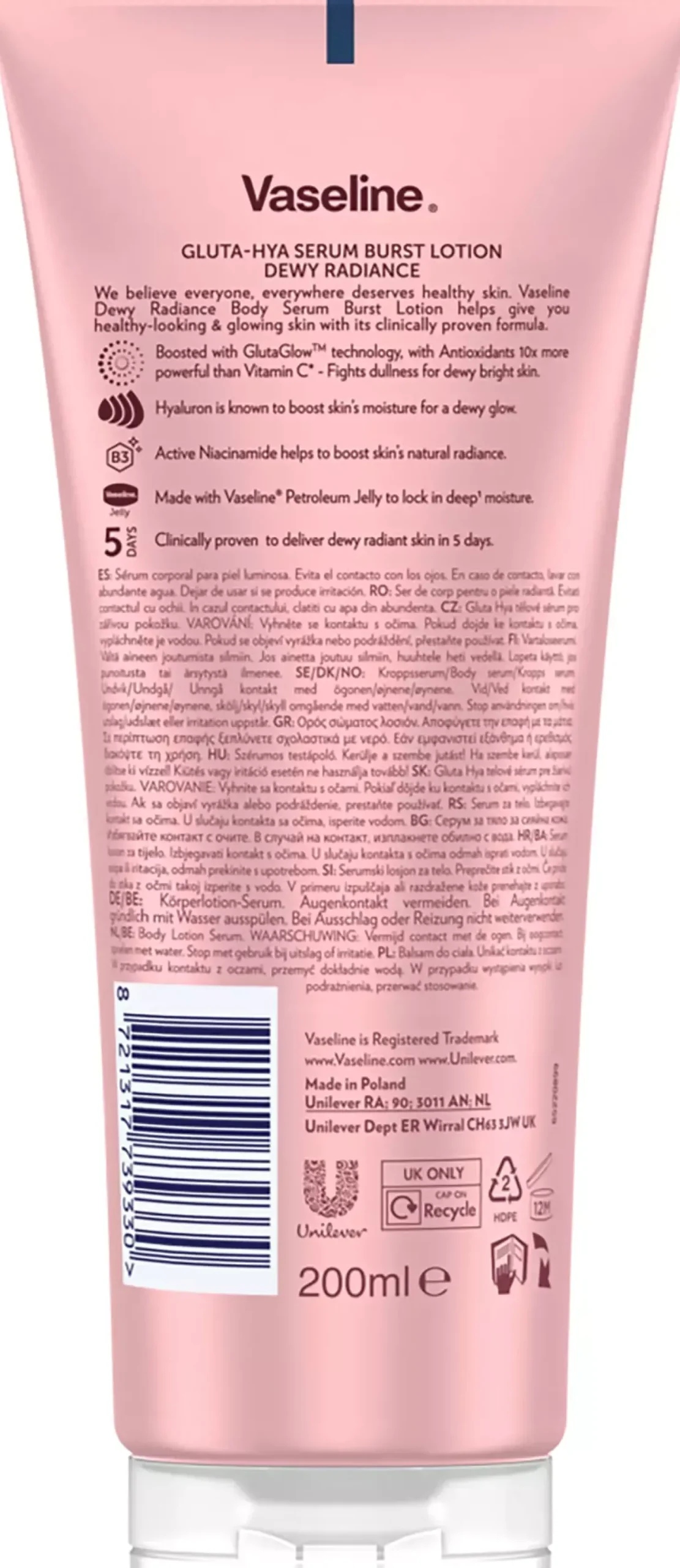 Vaseline Gluta Hya Dewy Radiance Body Serum 200 ml