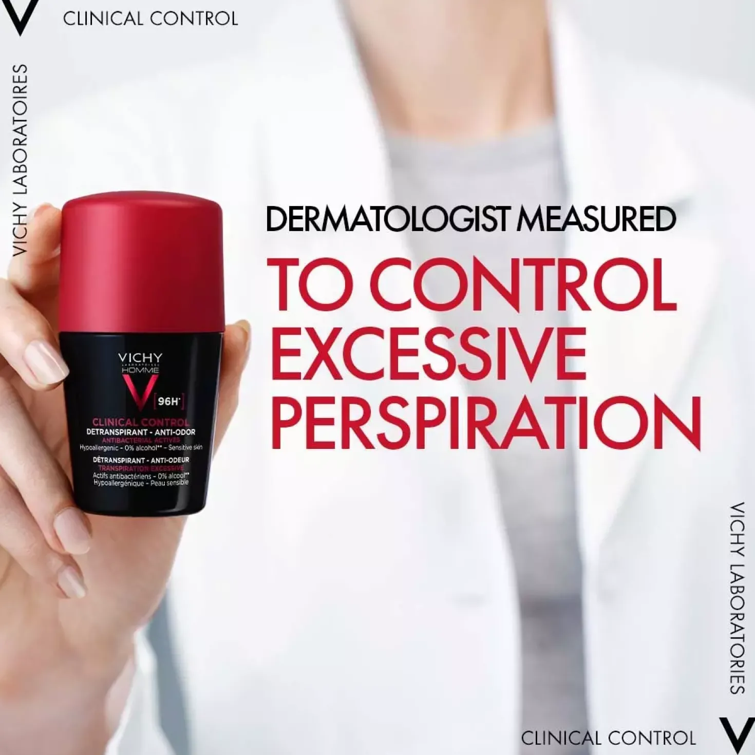 VICHYHomme Clinical Control 96hr Roll-on Antiperspirant 50 ml