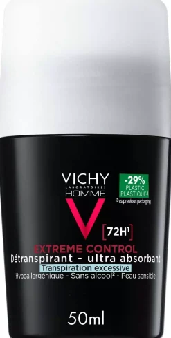 VICHYHomme 72H Extreme Control Antiperspirant Deodorant Roll-On 50 ml