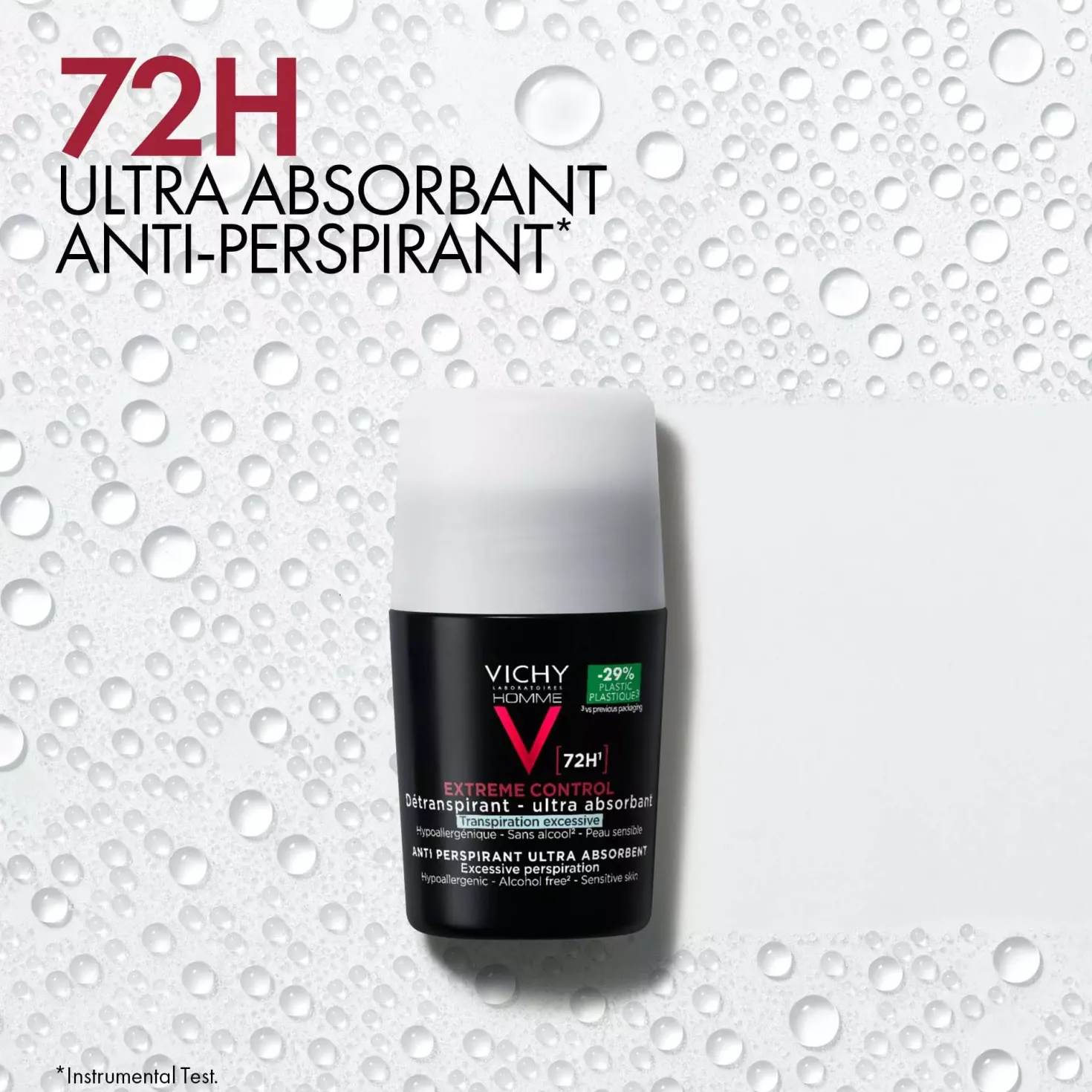 VICHYHomme 72H Extreme Control Antiperspirant Deodorant Roll-On 50 ml