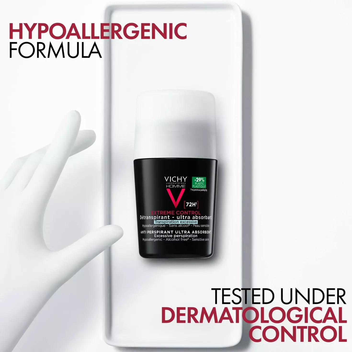 VICHYHomme 72H Extreme Control Antiperspirant Deodorant Roll-On 50 ml
