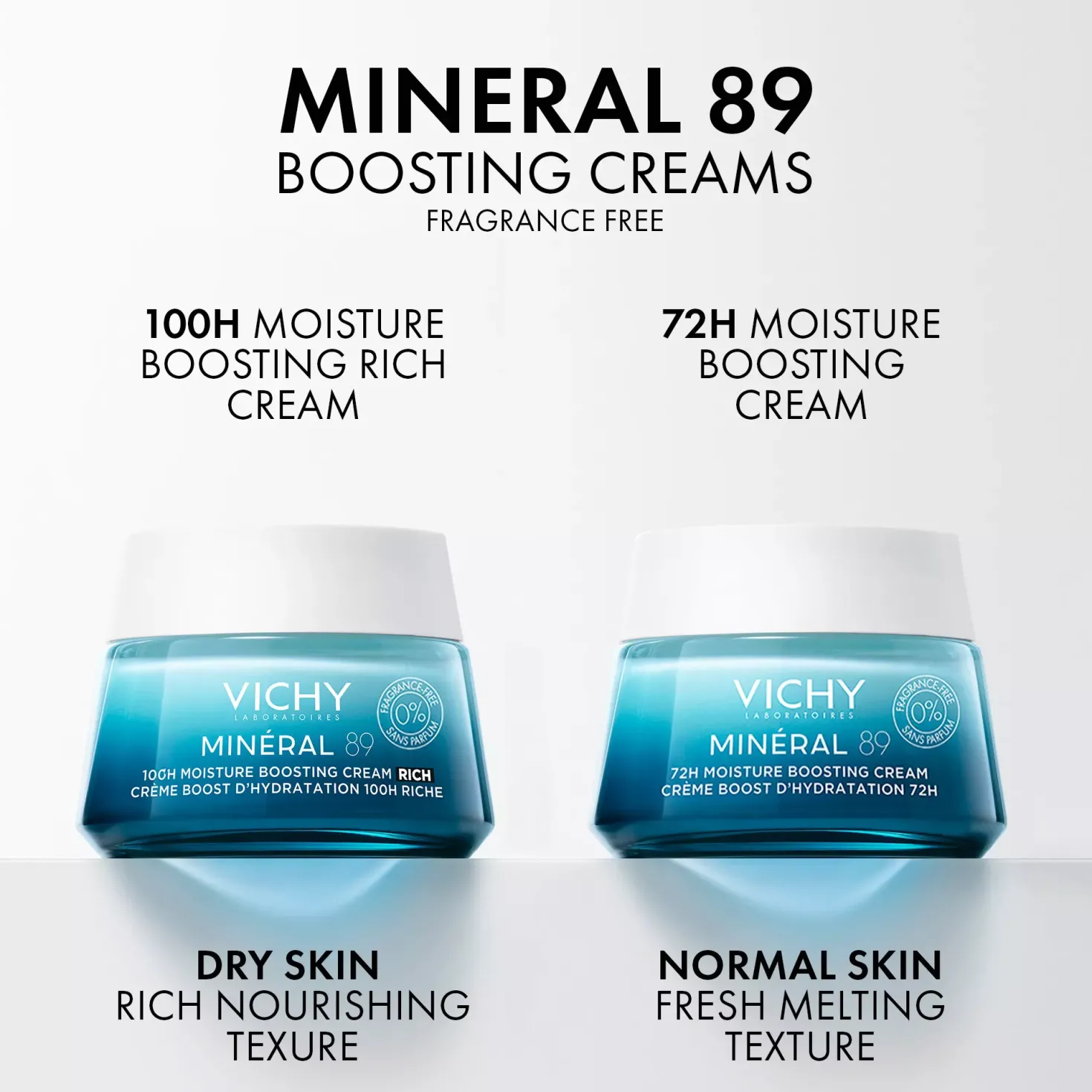 VICHYMineral 89 100H Moisture Boosting Cream, Fragrance-free 50 ml