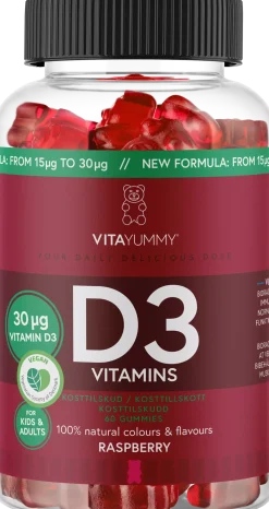 VitaYummy D3 Vitamins, Raspberry 90 stk