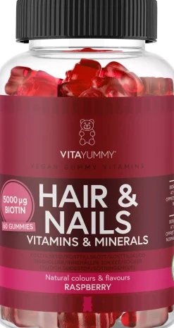 VitaYummy Hair & Nails Raspberry 110 stk