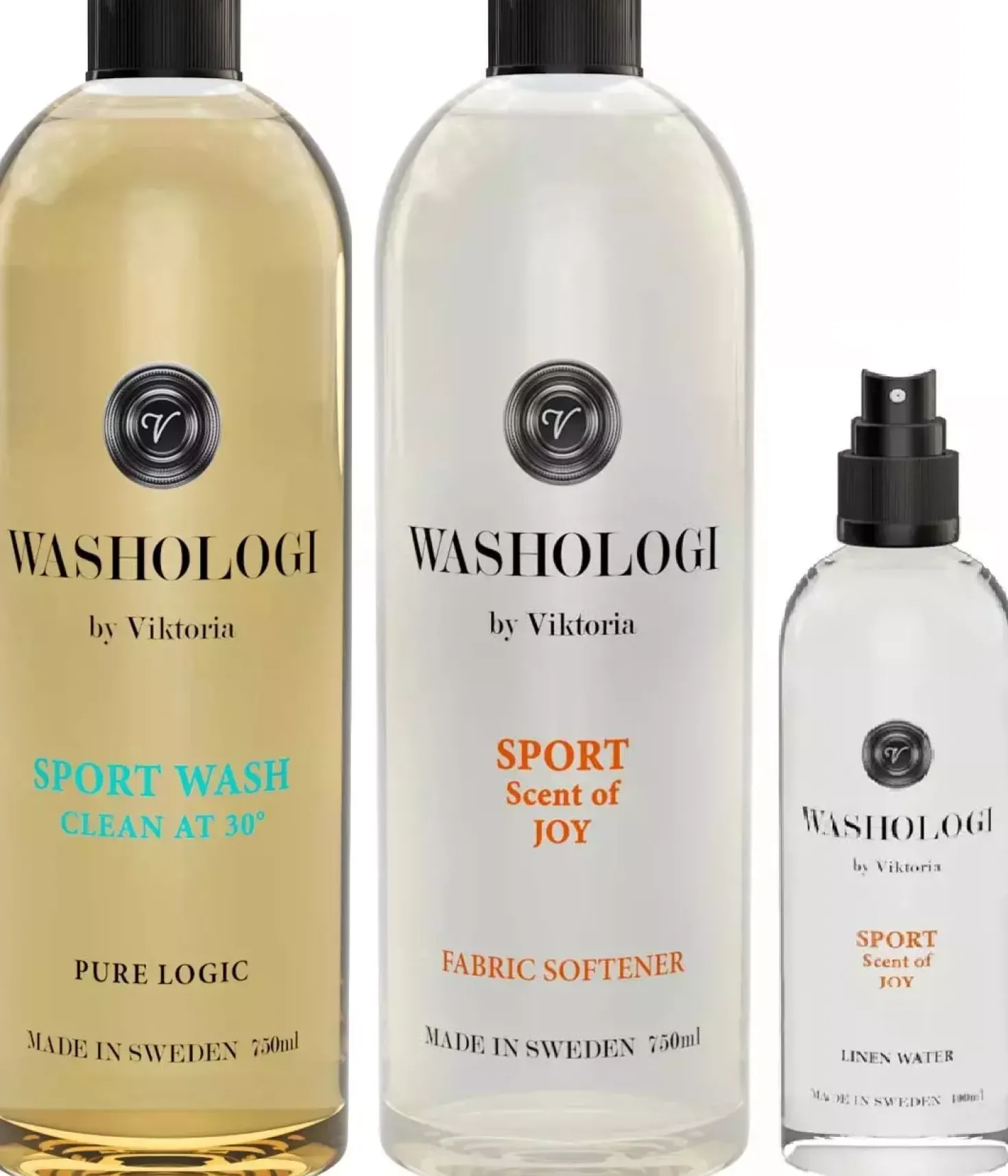Washologi Sport Bundle Wash 750ml & Fabric Softener 750 ml & Linen Water 100ml