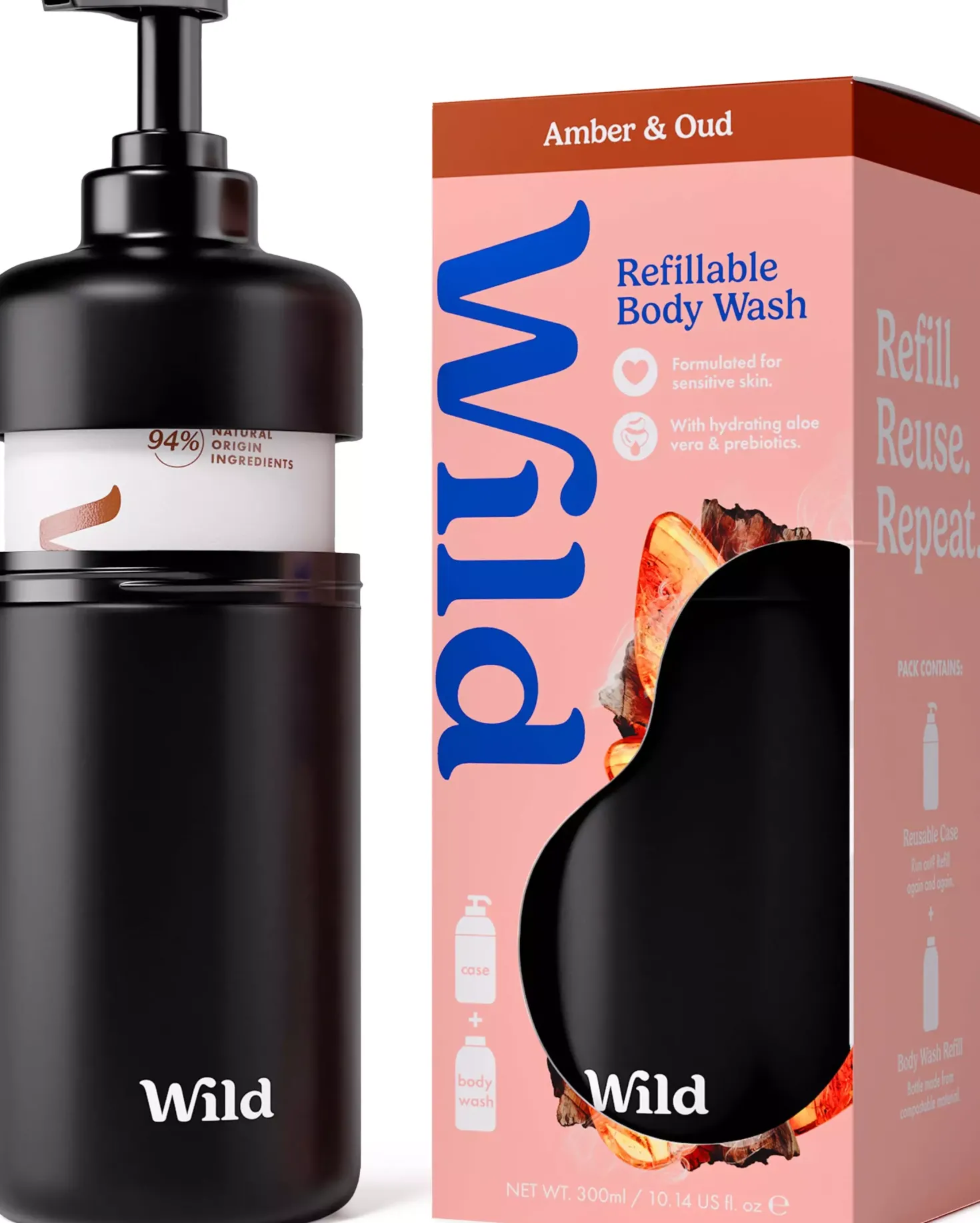 Wild Body Wash Black Case Amber Oud 300 ml