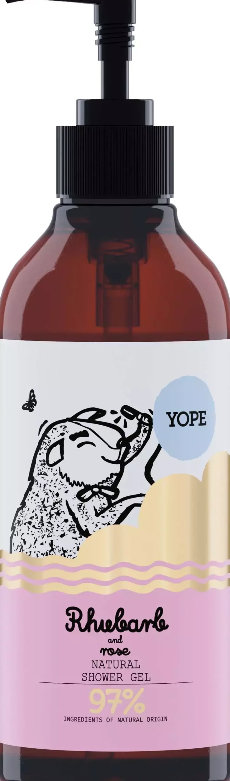 YOPEBotanical Shower Gel Rhubarb and Rose 400 ml